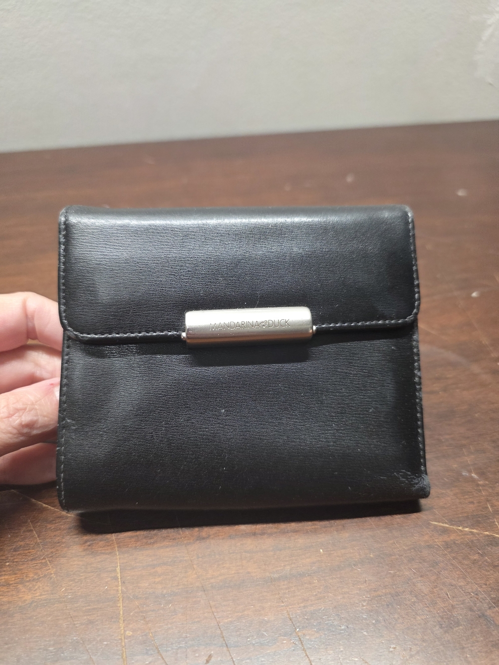 Black Leather Snap Closure Wallet